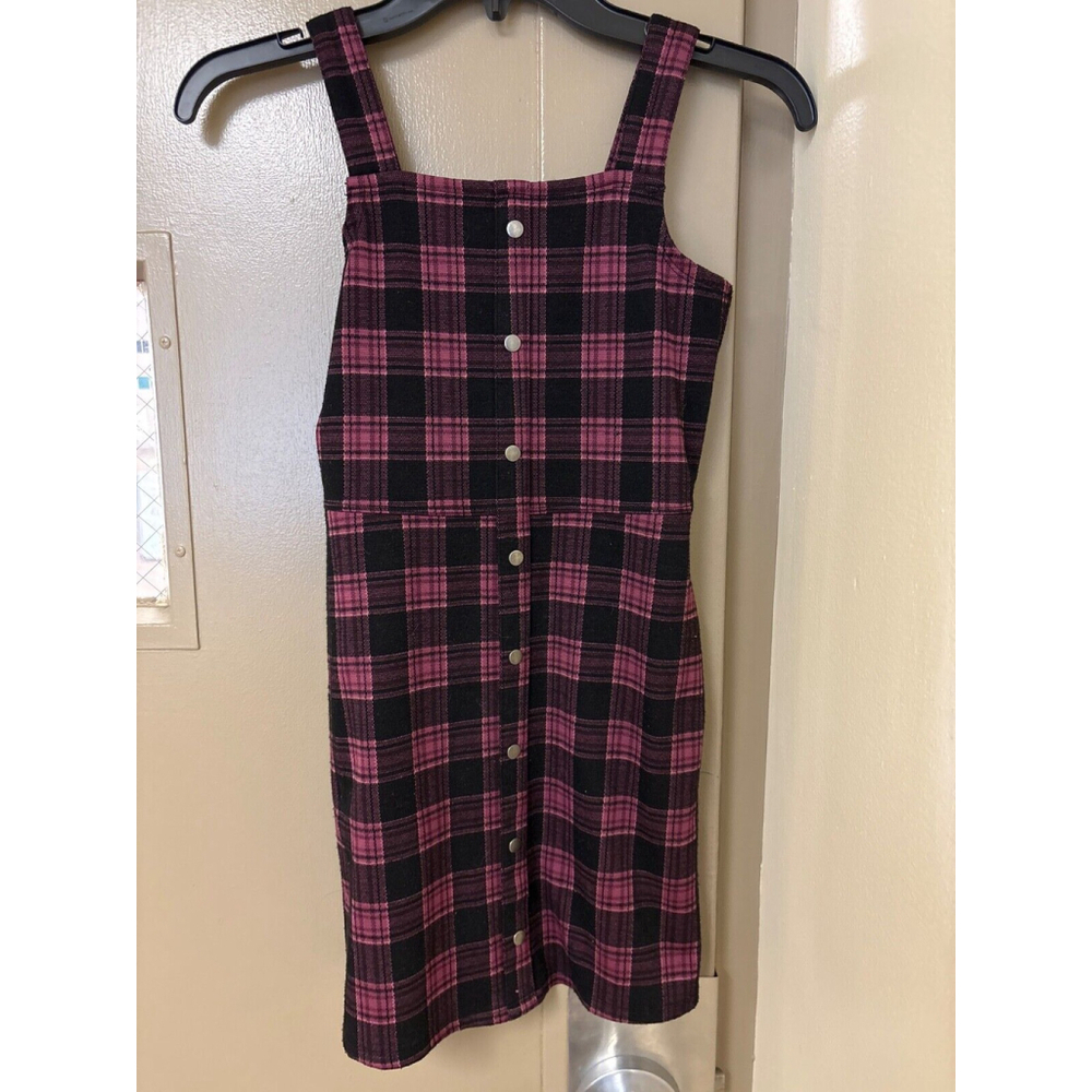 abercrombie kids girls 9/10 plaid jumper with pockets NEW